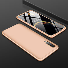 Handyhülle Hülle Kunststoff Schutzhülle Tasche Matt Vorder und Rückseite 360 Grad für Samsung Galaxy A70 Gold