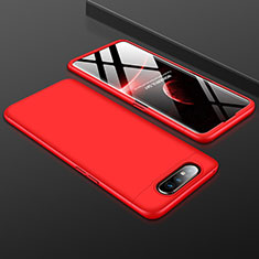 Handyhülle Hülle Kunststoff Schutzhülle Tasche Matt Vorder und Rückseite 360 Grad für Samsung Galaxy A80 Rot
