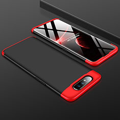 Handyhülle Hülle Kunststoff Schutzhülle Tasche Matt Vorder und Rückseite 360 Grad für Samsung Galaxy A90 4G Rot und Schwarz
