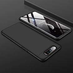 Handyhülle Hülle Kunststoff Schutzhülle Tasche Matt Vorder und Rückseite 360 Grad für Samsung Galaxy A90 4G Schwarz