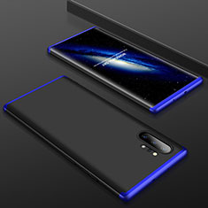 Handyhülle Hülle Kunststoff Schutzhülle Tasche Matt Vorder und Rückseite 360 Grad für Samsung Galaxy Note 10 Plus Blau und Schwarz