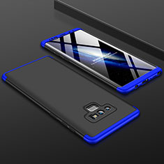 Handyhülle Hülle Kunststoff Schutzhülle Tasche Matt Vorder und Rückseite 360 Grad für Samsung Galaxy Note 9 Blau und Schwarz