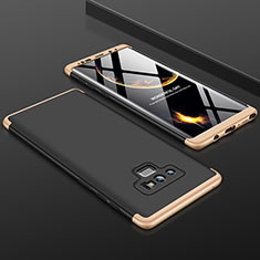 Handyhülle Hülle Kunststoff Schutzhülle Tasche Matt Vorder und Rückseite 360 Grad für Samsung Galaxy Note 9 Gold und Schwarz