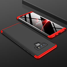 Handyhülle Hülle Kunststoff Schutzhülle Tasche Matt Vorder und Rückseite 360 Grad für Samsung Galaxy Note 9 Rot und Schwarz