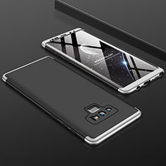 Handyhülle Hülle Kunststoff Schutzhülle Tasche Matt Vorder und Rückseite 360 Grad für Samsung Galaxy Note 9 Silber und Schwarz