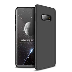 Handyhülle Hülle Kunststoff Schutzhülle Tasche Matt Vorder und Rückseite 360 Grad für Samsung Galaxy S10e Schwarz