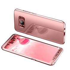 Handyhülle Hülle Kunststoff Schutzhülle Tasche Matt Vorder und Rückseite 360 Grad für Samsung Galaxy S8 Plus Rosegold