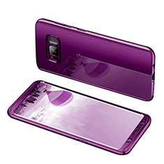 Handyhülle Hülle Kunststoff Schutzhülle Tasche Matt Vorder und Rückseite 360 Grad für Samsung Galaxy S8 Plus Violett