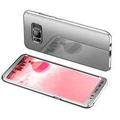 Handyhülle Hülle Kunststoff Schutzhülle Tasche Matt Vorder und Rückseite 360 Grad für Samsung Galaxy S8 Silber
