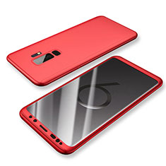Handyhülle Hülle Kunststoff Schutzhülle Tasche Matt Vorder und Rückseite 360 Grad für Samsung Galaxy S9 Plus Rot