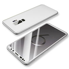 Handyhülle Hülle Kunststoff Schutzhülle Tasche Matt Vorder und Rückseite 360 Grad für Samsung Galaxy S9 Plus Silber