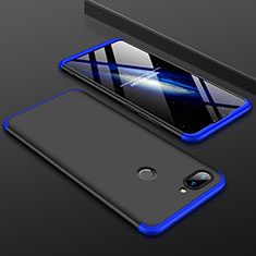 Handyhülle Hülle Kunststoff Schutzhülle Tasche Matt Vorder und Rückseite 360 Grad für Xiaomi Mi 8 Lite Blau und Schwarz