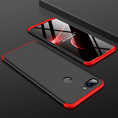 Handyhülle Hülle Kunststoff Schutzhülle Tasche Matt Vorder und Rückseite 360 Grad für Xiaomi Mi 8 Lite Rot und Schwarz