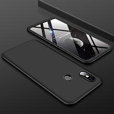Handyhülle Hülle Kunststoff Schutzhülle Tasche Matt Vorder und Rückseite 360 Grad für Xiaomi Mi 8 Schwarz