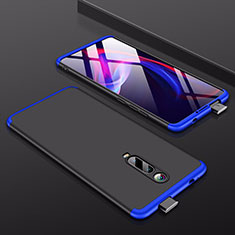 Handyhülle Hülle Kunststoff Schutzhülle Tasche Matt Vorder und Rückseite 360 Grad für Xiaomi Mi 9T Blau und Schwarz