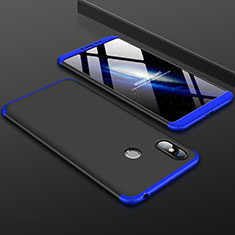 Handyhülle Hülle Kunststoff Schutzhülle Tasche Matt Vorder und Rückseite 360 Grad für Xiaomi Mi Max 3 Blau und Schwarz