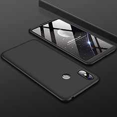 Handyhülle Hülle Kunststoff Schutzhülle Tasche Matt Vorder und Rückseite 360 Grad für Xiaomi Mi Max 3 Schwarz