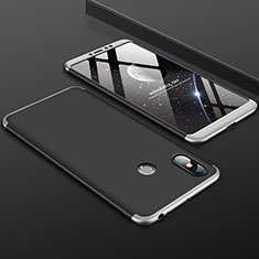 Handyhülle Hülle Kunststoff Schutzhülle Tasche Matt Vorder und Rückseite 360 Grad für Xiaomi Mi Max 3 Silber und Schwarz