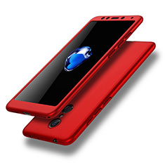 Handyhülle Hülle Kunststoff Schutzhülle Tasche Matt Vorder und Rückseite 360 Grad für Xiaomi Redmi 5 Rot
