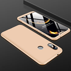 Handyhülle Hülle Kunststoff Schutzhülle Tasche Matt Vorder und Rückseite 360 Grad für Xiaomi Redmi 6 Pro Gold