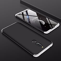 Handyhülle Hülle Kunststoff Schutzhülle Tasche Matt Vorder und Rückseite 360 Grad für Xiaomi Redmi 8 Silber und Schwarz