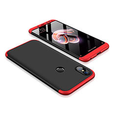 Handyhülle Hülle Kunststoff Schutzhülle Tasche Matt Vorder und Rückseite 360 Grad für Xiaomi Redmi Note 5 Pro Rot und Schwarz