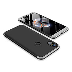 Handyhülle Hülle Kunststoff Schutzhülle Tasche Matt Vorder und Rückseite 360 Grad für Xiaomi Redmi Note 5 Pro Silber