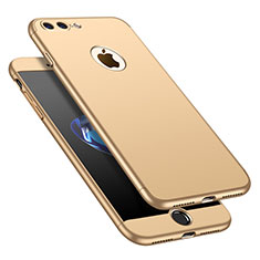 Handyhülle Hülle Kunststoff Schutzhülle Tasche Matt Vorder und Rückseite 360 Grad M01 für Apple iPhone 8 Plus Gold