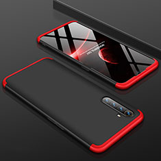 Handyhülle Hülle Kunststoff Schutzhülle Tasche Matt Vorder und Rückseite 360 Grad M01 für Realme XT Rot und Schwarz