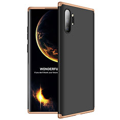 Handyhülle Hülle Kunststoff Schutzhülle Tasche Matt Vorder und Rückseite 360 Grad M01 für Samsung Galaxy Note 10 Plus 5G Gold und Schwarz