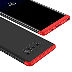 Handyhülle Hülle Kunststoff Schutzhülle Tasche Matt Vorder und Rückseite 360 Grad M01 für Samsung Galaxy Note 8 Rot und Schwarz