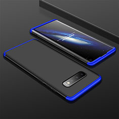 Handyhülle Hülle Kunststoff Schutzhülle Tasche Matt Vorder und Rückseite 360 Grad M01 für Samsung Galaxy S10 5G Blau und Schwarz