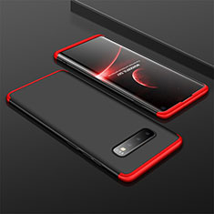 Handyhülle Hülle Kunststoff Schutzhülle Tasche Matt Vorder und Rückseite 360 Grad M01 für Samsung Galaxy S10 5G Rot und Schwarz