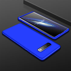 Handyhülle Hülle Kunststoff Schutzhülle Tasche Matt Vorder und Rückseite 360 Grad M01 für Samsung Galaxy S10 Plus Blau