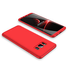 Handyhülle Hülle Kunststoff Schutzhülle Tasche Matt Vorder und Rückseite 360 Grad M01 für Samsung Galaxy S8 Rot
