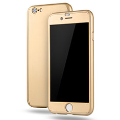 Handyhülle Hülle Kunststoff Schutzhülle Tasche Matt Vorder und Rückseite 360 Grad M02 für Apple iPhone 6S Plus Gold