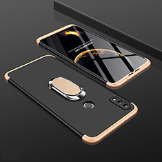 Handyhülle Hülle Kunststoff Schutzhülle Tasche Matt Vorder und Rückseite 360 Grad mit Fingerring Ständer für Huawei Enjoy 9 Plus Gold und Schwarz