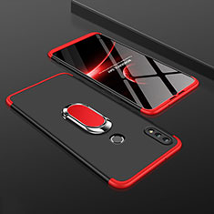 Handyhülle Hülle Kunststoff Schutzhülle Tasche Matt Vorder und Rückseite 360 Grad mit Fingerring Ständer für Huawei Enjoy 9 Plus Rot und Schwarz