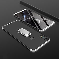 Handyhülle Hülle Kunststoff Schutzhülle Tasche Matt Vorder und Rückseite 360 Grad mit Fingerring Ständer für Huawei Enjoy 9 Plus Silber