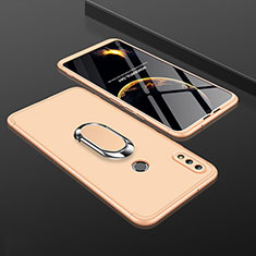 Handyhülle Hülle Kunststoff Schutzhülle Tasche Matt Vorder und Rückseite 360 Grad mit Fingerring Ständer für Huawei Y9 (2019) Gold