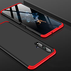 Handyhülle Hülle Kunststoff Schutzhülle Tasche Matt Vorder und Rückseite 360 Grad P01 für Huawei Nova 5T Rot und Schwarz