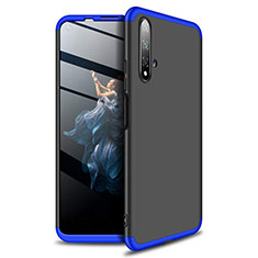 Handyhülle Hülle Kunststoff Schutzhülle Tasche Matt Vorder und Rückseite 360 Grad P02 für Huawei Honor 20 Blau und Schwarz