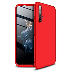 Handyhülle Hülle Kunststoff Schutzhülle Tasche Matt Vorder und Rückseite 360 Grad P02 für Huawei Nova 5T Rot