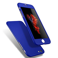 Handyhülle Hülle Kunststoff Schutzhülle Tasche Matt Vorder und Rückseite 360 Grad Q01 für Apple iPhone 6 Blau