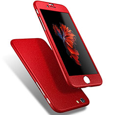 Handyhülle Hülle Kunststoff Schutzhülle Tasche Matt Vorder und Rückseite 360 Grad Q01 für Apple iPhone 6 Rot