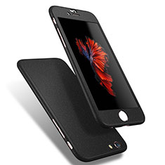 Handyhülle Hülle Kunststoff Schutzhülle Tasche Matt Vorder und Rückseite 360 Grad Q01 für Apple iPhone 6S Schwarz