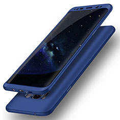 Handyhülle Hülle Kunststoff Schutzhülle Tasche Matt Vorder und Rückseite 360 Grad Q02 für Samsung Galaxy S8 Blau