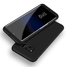 Handyhülle Hülle Kunststoff Schutzhülle Tasche Matt Vorder und Rückseite 360 Grad Q03 für Samsung Galaxy S8 Plus Schwarz