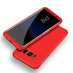 Handyhülle Hülle Kunststoff Schutzhülle Tasche Matt Vorder und Rückseite 360 Grad Q03 für Samsung Galaxy S8 Rot