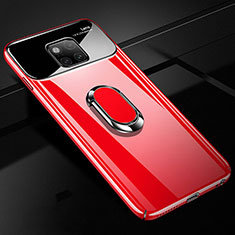 Handyhülle Hülle Kunststoff Schutzhülle Tasche Spiegel 360 Grad mit Magnetisch Fingerring Ständer für Huawei Mate 20 Rot